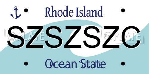 SZSZSZC Rhode Island License Plate