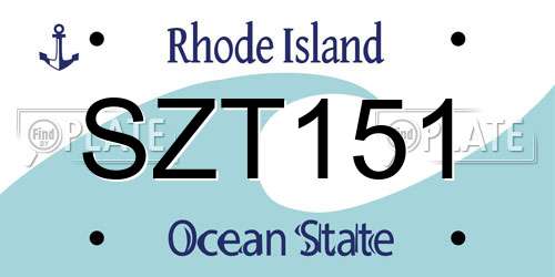 SZT151 Rhode Island License Plate