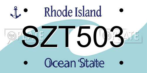 SZT503 Rhode Island License Plate