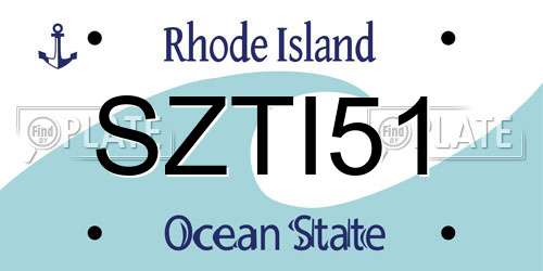 SZTI51 Rhode Island License Plate