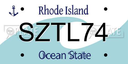 SZTL74 Rhode Island License Plate