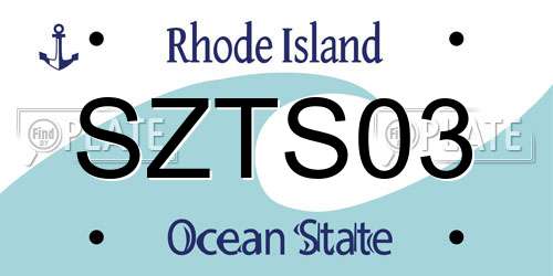 SZTS03 Rhode Island License Plate