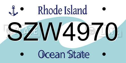SZW4970 Rhode Island License Plate