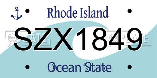 SZX1849 Rhode Island License Plate