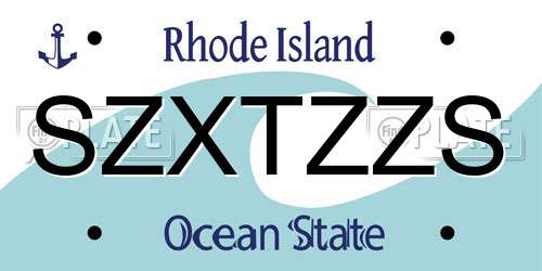 SZXTZZS Rhode Island License Plate