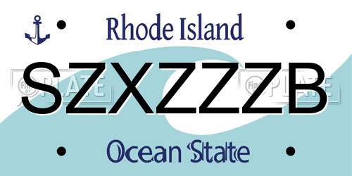 SZXZZZB Rhode Island License Plate