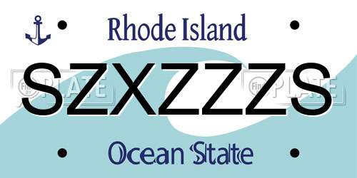 SZXZZZS Rhode Island License Plate
