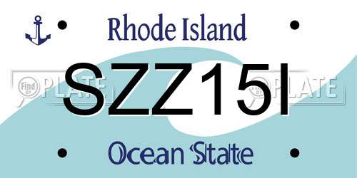 SZZ15I Rhode Island License Plate