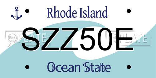 SZZ50E Rhode Island License Plate