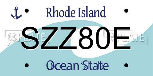 SZZ80E Rhode Island License Plate