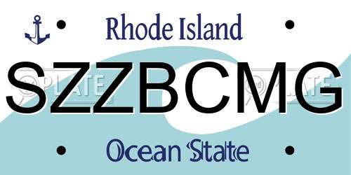 SZZBCMG Rhode Island License Plate