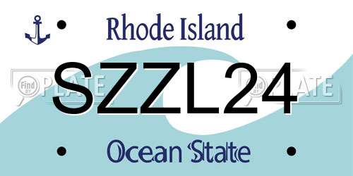SZZL24 Rhode Island License Plate