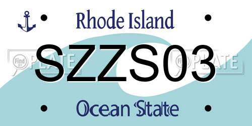 SZZS03 Rhode Island License Plate