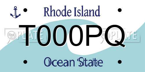 T000PQ Rhode Island License Plate