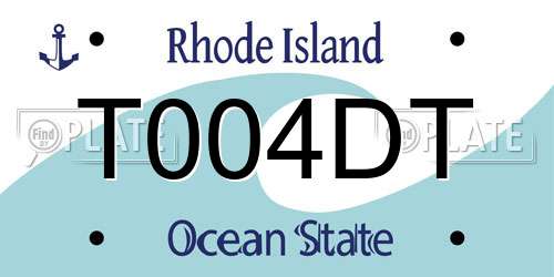 T004DT Rhode Island License Plate