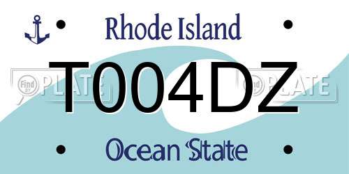 T004DZ Rhode Island License Plate