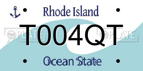 T004QT Rhode Island License Plate