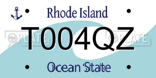 T004QZ Rhode Island License Plate