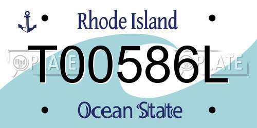 T00586L Rhode Island License Plate