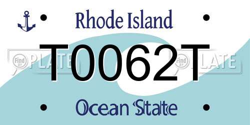 T0062T Rhode Island License Plate