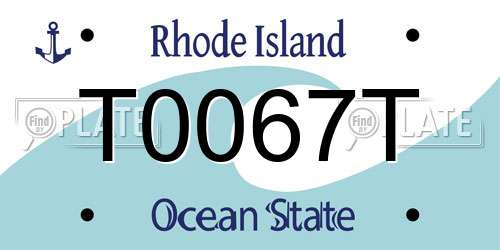 T0067T Rhode Island License Plate