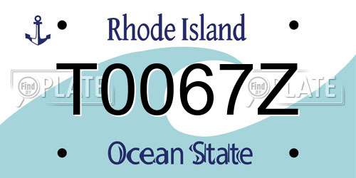 T0067Z Rhode Island License Plate