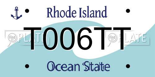 T006TT Rhode Island License Plate
