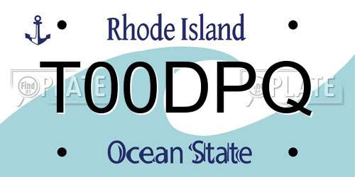 T00DPQ Rhode Island License Plate