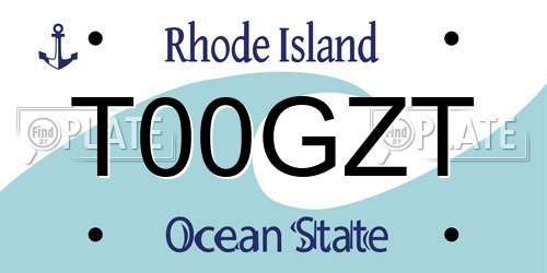 T00GZT Rhode Island License Plate
