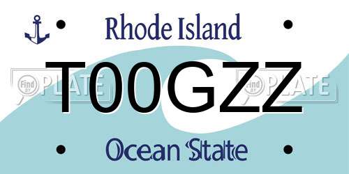 T00GZZ Rhode Island License Plate