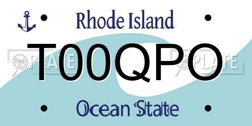 T00QPO Rhode Island License Plate