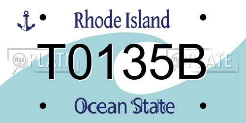 T0135B Rhode Island License Plate