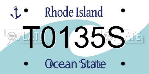 T0135S Rhode Island License Plate