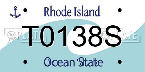 T0138S Rhode Island License Plate