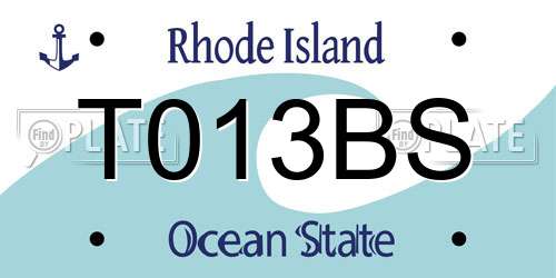 T013BS Rhode Island License Plate