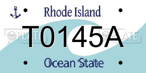 T0145A Rhode Island License Plate