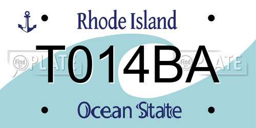 T014BA Rhode Island License Plate