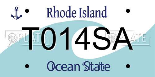 T014SA Rhode Island License Plate
