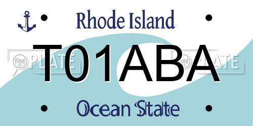 T01ABA Rhode Island License Plate