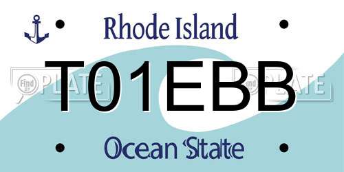 T01EBB Rhode Island License Plate