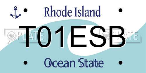 T01ESB Rhode Island License Plate