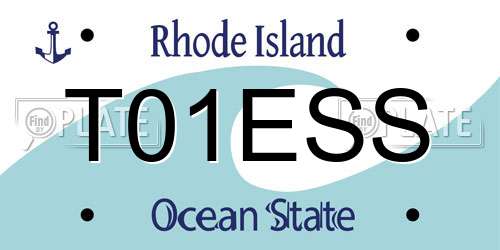 T01ESS Rhode Island License Plate