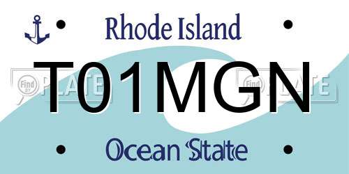T01MGN Rhode Island License Plate