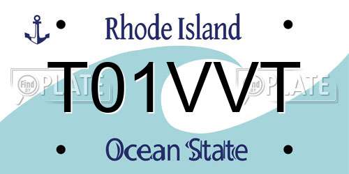 T01VVT Rhode Island License Plate
