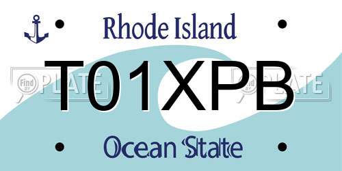 T01XPB Rhode Island License Plate