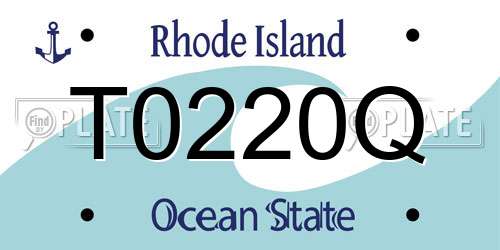 T0220Q Rhode Island License Plate