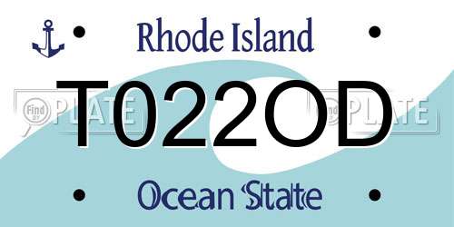 T022OD Rhode Island License Plate