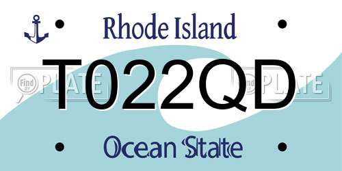 T022QD Rhode Island License Plate