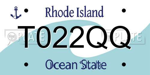 T022QQ Rhode Island License Plate