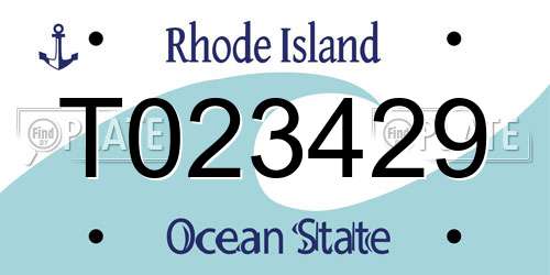 T023429 Rhode Island License Plate